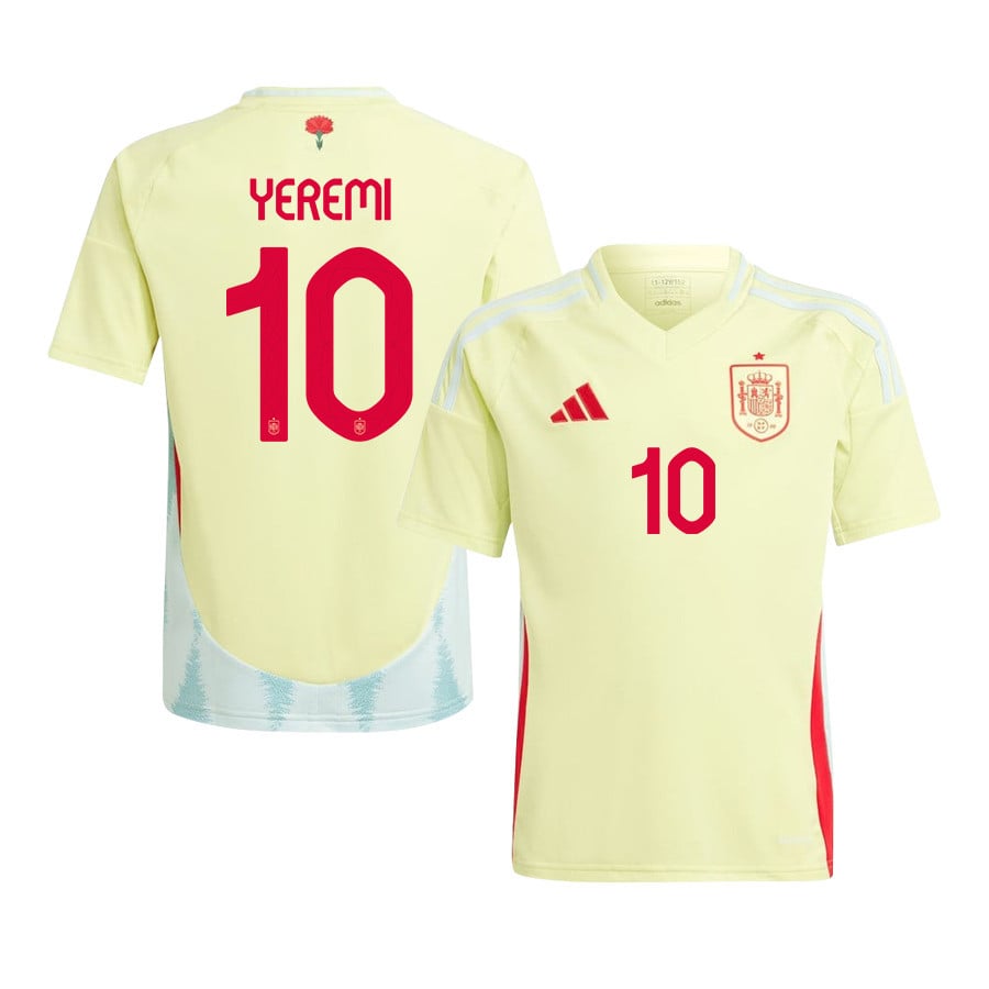 Yeremy Pino 10 Spain National Team 2024 Away YOUTH Jersey – Yellow
