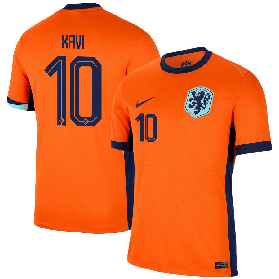 Xavi Simons 10 Netherlands National Team 2024/25 Home Men Jersey – Orange