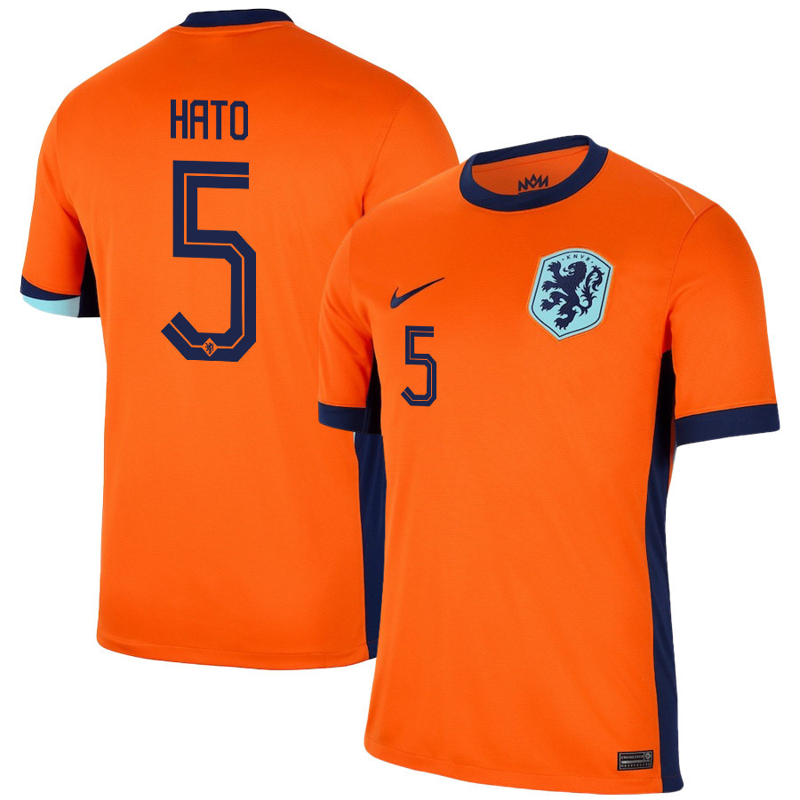 Jorrel Hato 5 Netherlands National Team 2024/25 Home Men Jersey – Orange
