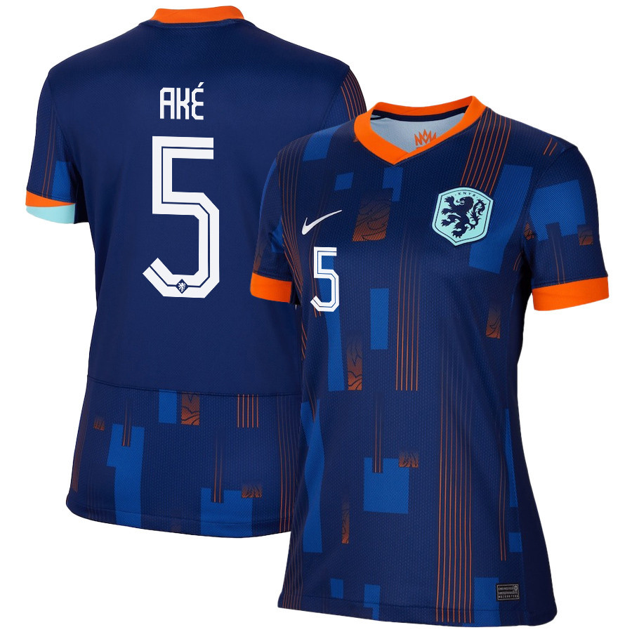 Nathan Ak 5 Netherlands National Team 2024/25 Away WOMEN Jersey – Navy