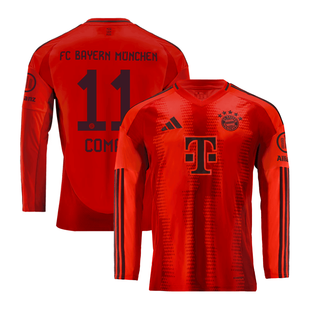 Kingsley Coman 11 Bayern Munich 2024/25 Home Long Sleeve Men Jersey – Red