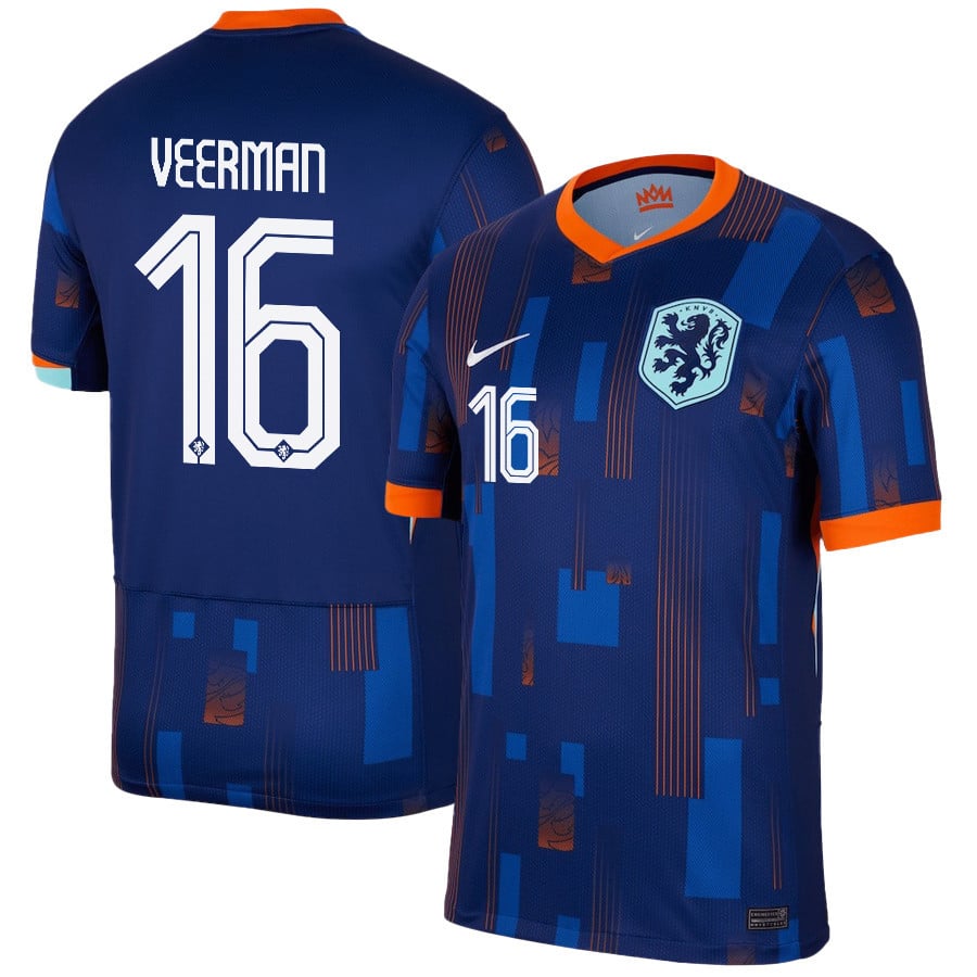 Joey Veerman 16 Netherlands National Team 2024/25 Away Men Jersey – Navy