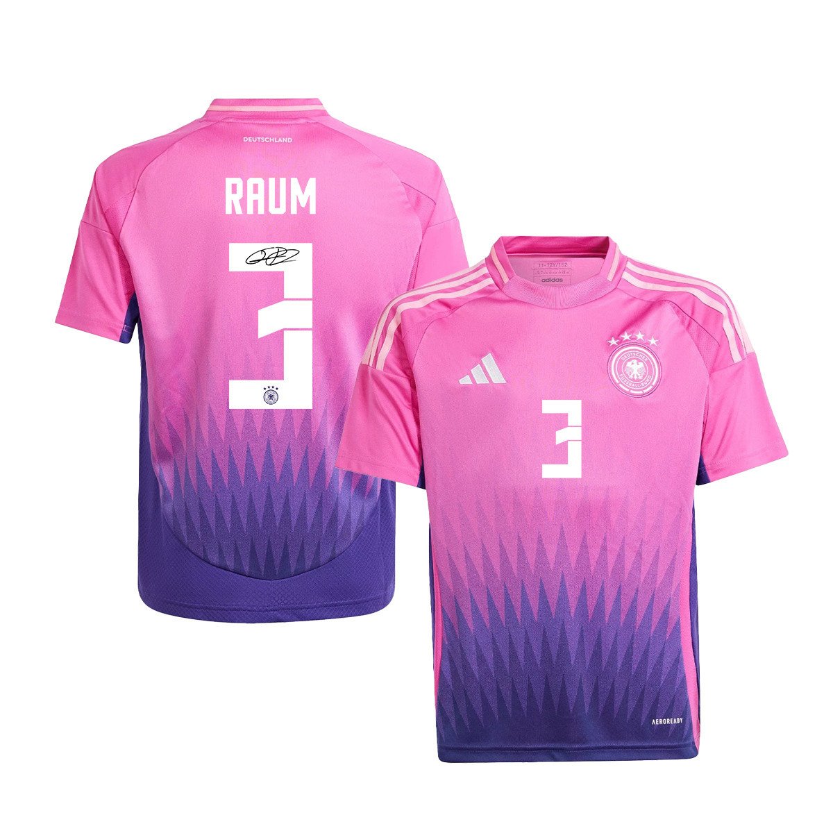 David Raum 3 Signed Germany National Team 2024/25 YOUTH Jersey Autographed – Away