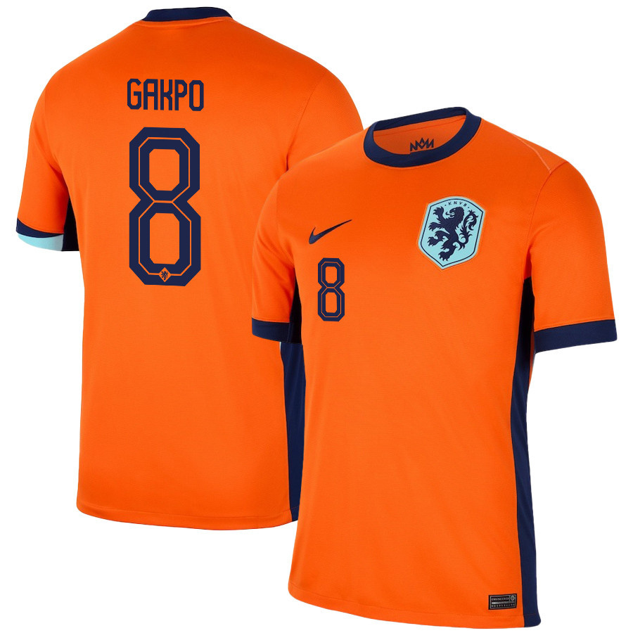 Cody Gakpo 8 Netherlands National Team 2024/25 Home Men Jersey – Orange