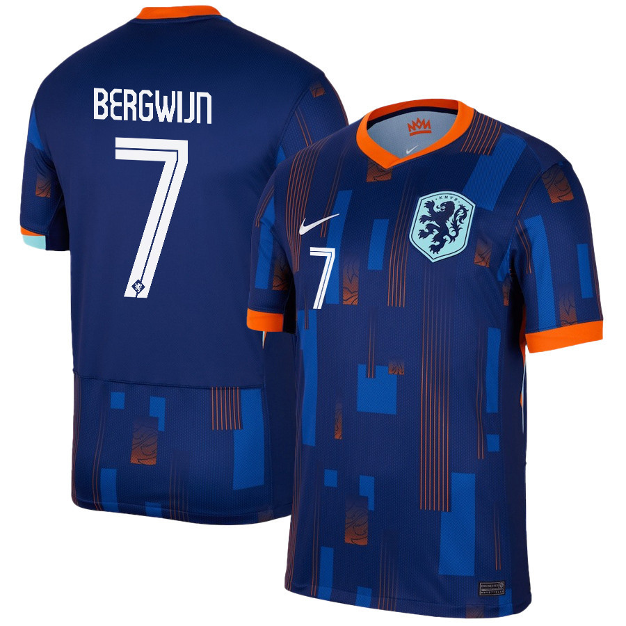 Steven Bergwijn 7 Netherlands National Team 2024/25 Away Men Jersey – Navy