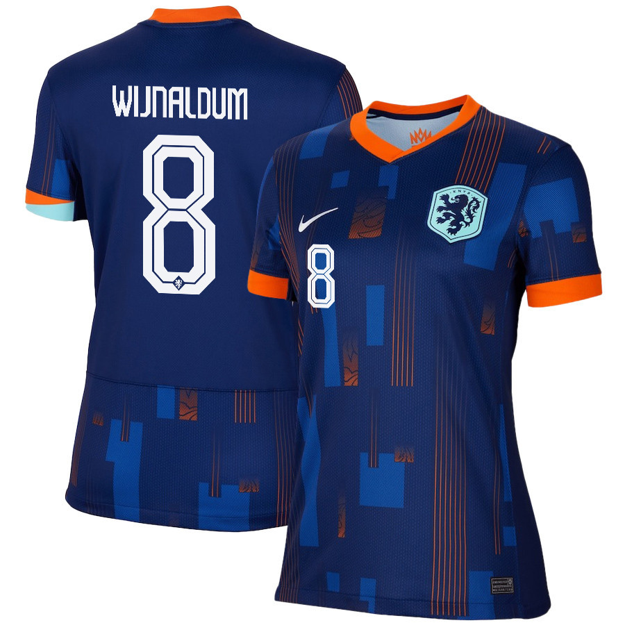 Georginio Wijnaldum 8 Netherlands National Team 2024/25 Away WOMEN Jersey – Navy