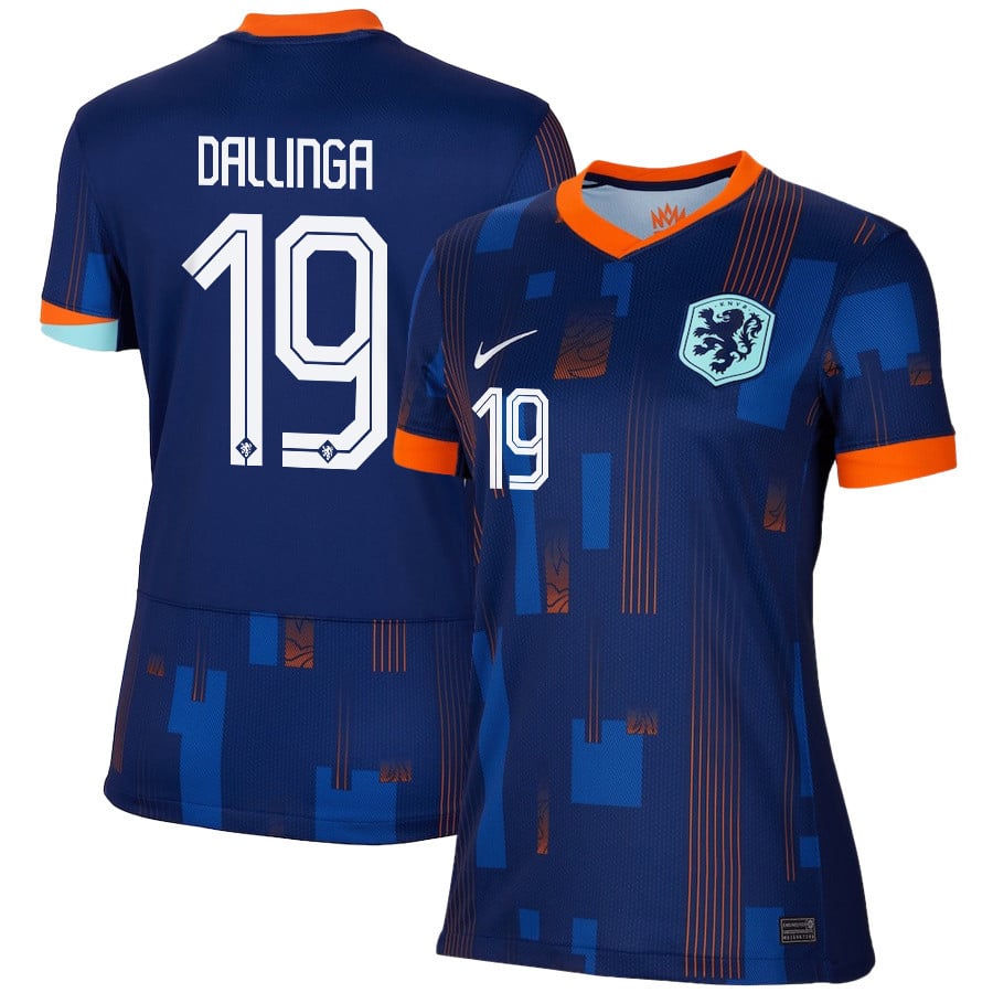 Thijs Dallinga 19 Netherlands National Team 2024/25 Away WOMEN Jersey – Navy