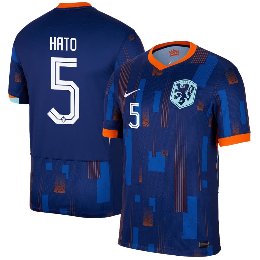 Jorrel Hato 5 Netherlands National Team 2024/25 Away Men Jersey – Navy
