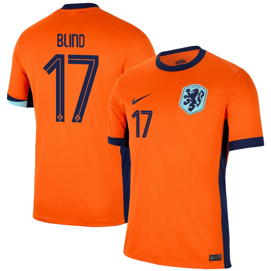 Daley Blind 17 Netherlands National Team 2024/25 Home Men Jersey – Orange