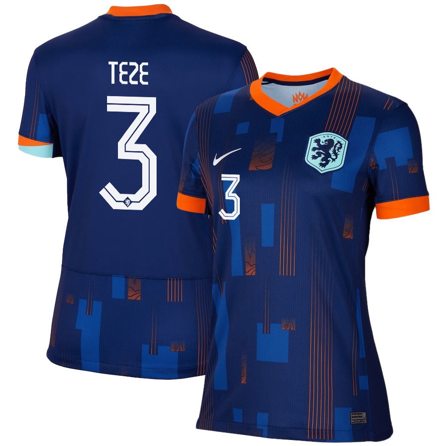 Jordan Teze 3 Netherlands National Team 2024/25 Away WOMEN Jersey – Navy