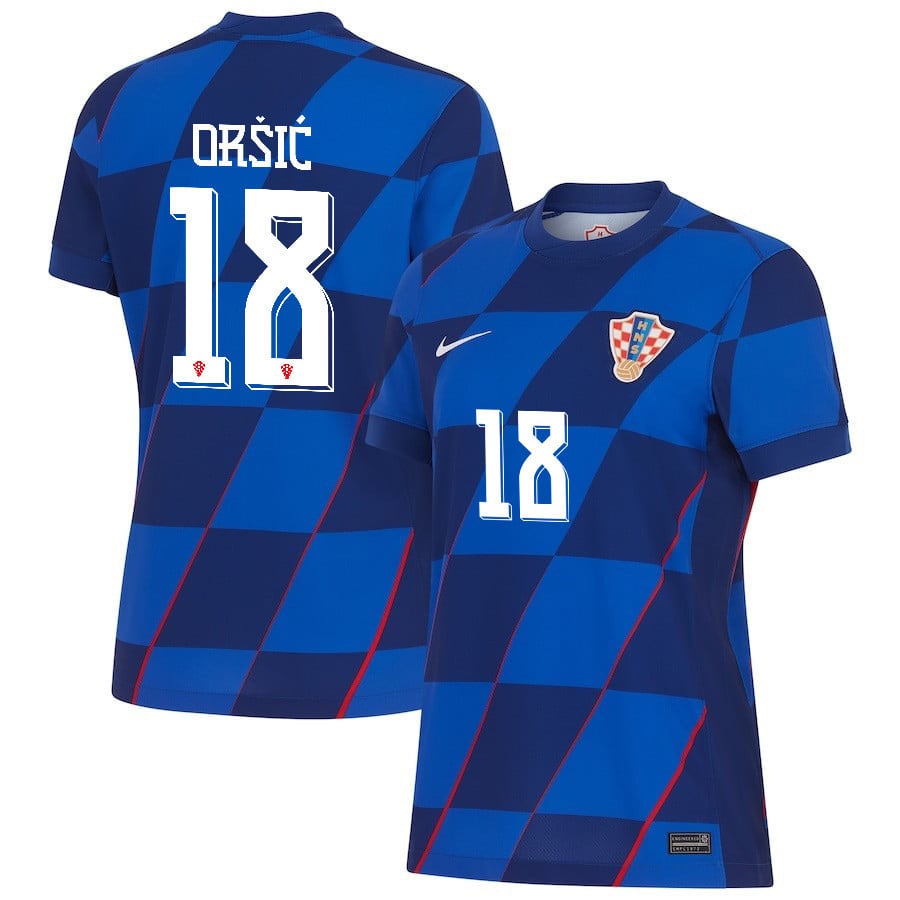 Mislav Oric 18 Croatia National Team 2024 Away WOMEN Jersey – Blue