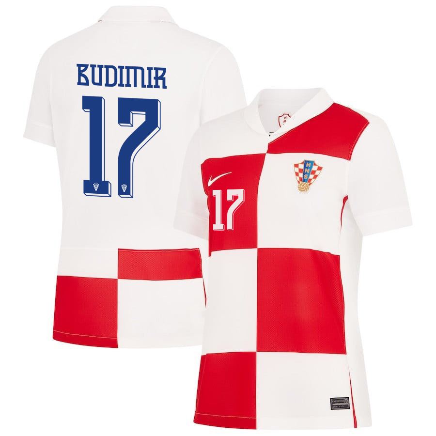 Ante Budimir 17 Croatia National Team 2024 Home WOMEN Jersey – White