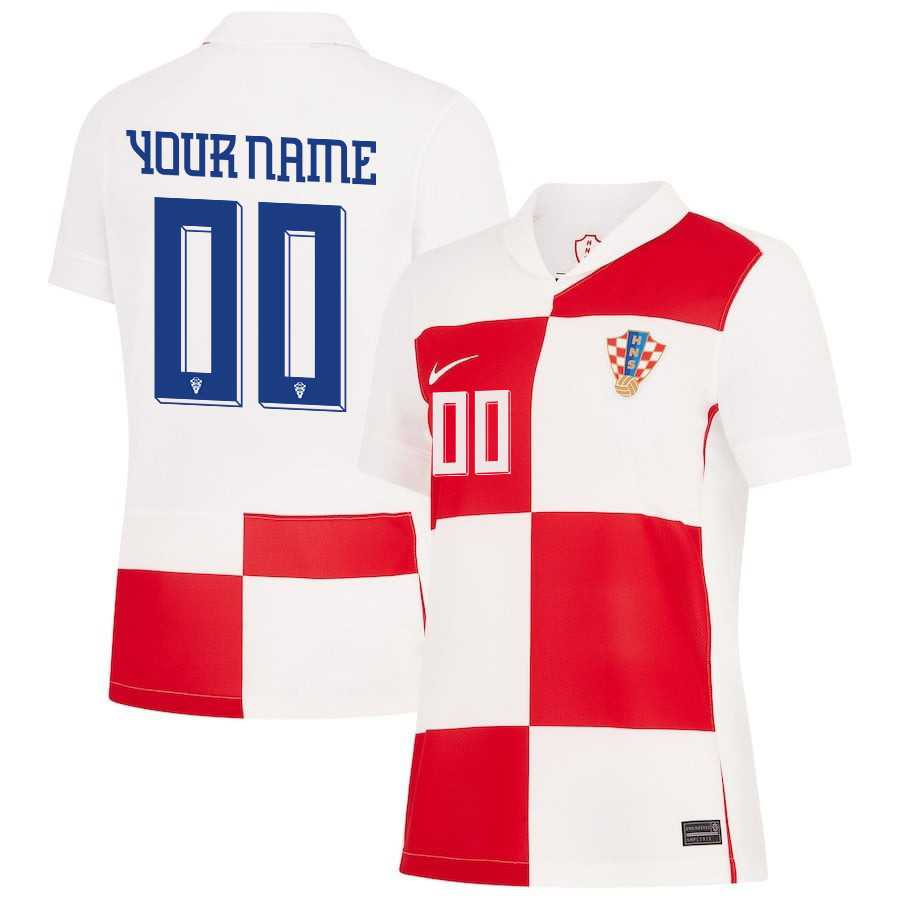 Croatia National Team 2024 Home WOMEN Custom Jersey – White