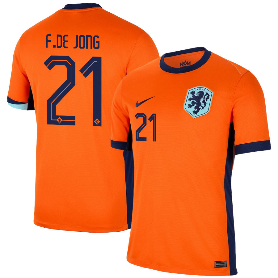 Frenkie de Jong 21 Netherlands National Team 2024/25 Home Men Jersey – Orange