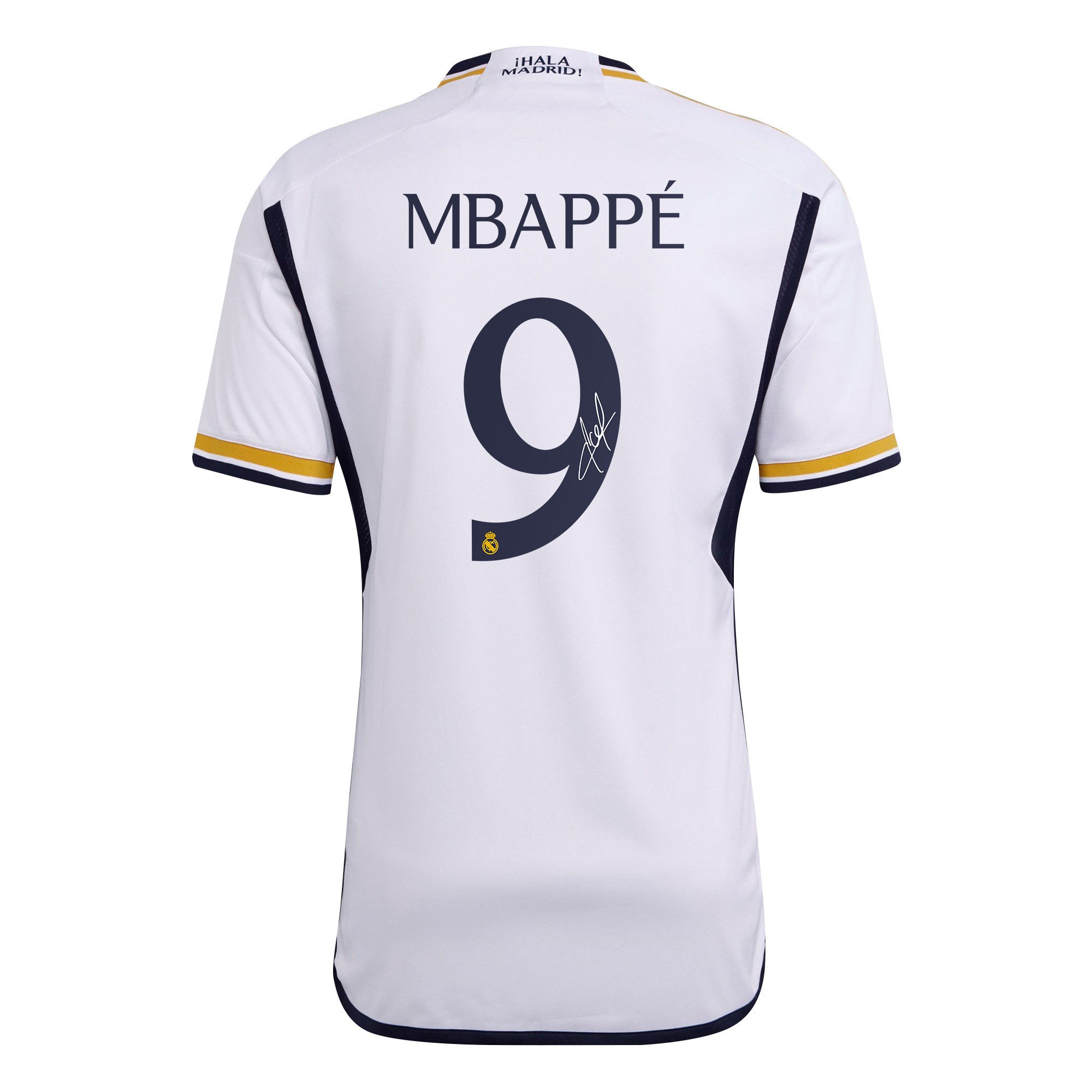 Kylian Mbapp 9 Signed Real Madrid 2023/24 UEFA 15 Times Champions Patch Jersey Autographed – Men