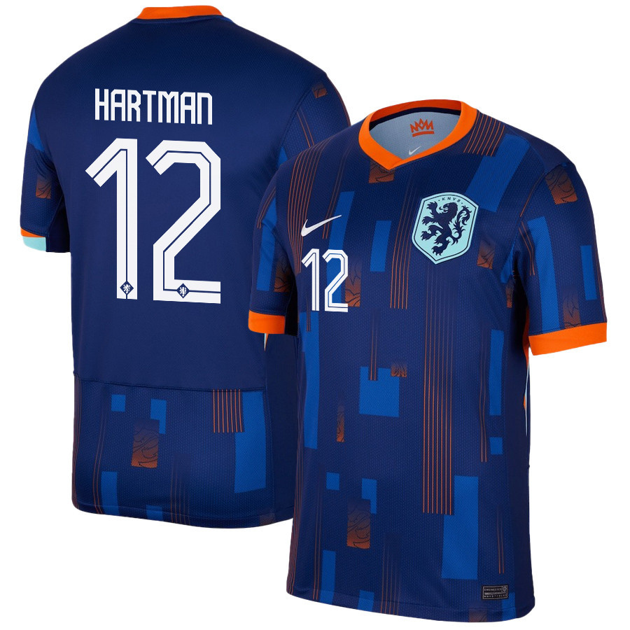 Quilindschy Hartman 12 Netherlands National Team 2024/25 Away Men Jersey – Navy