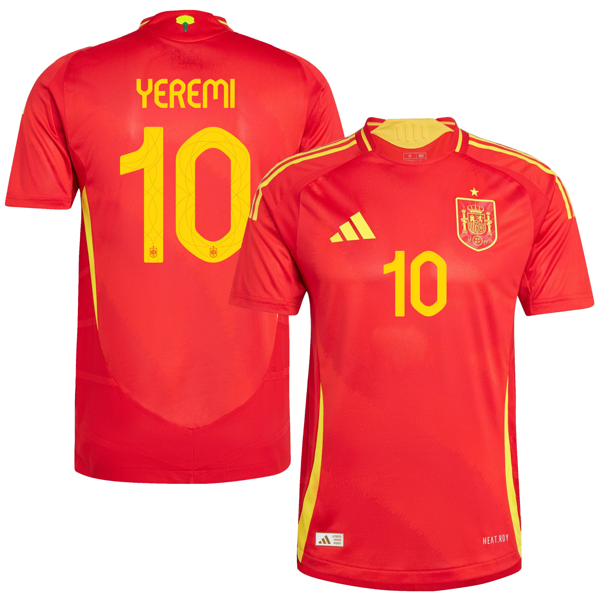 Yeremy Pino 10 Spain National Team 2024 Home Men Jersey – Red