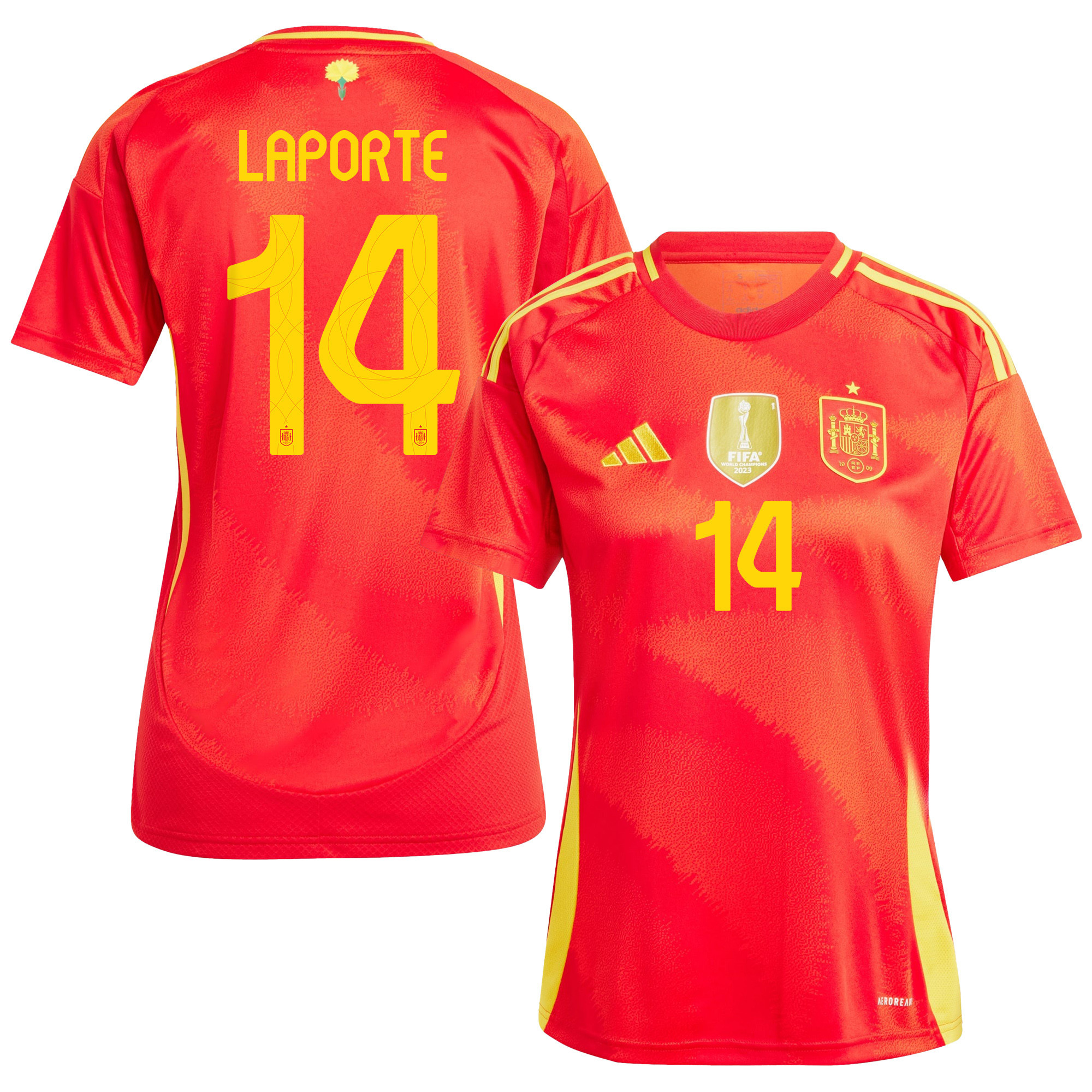 Aymeric Laporte 14 Spain National Team 2024 Home WOMEN Jersey – Red