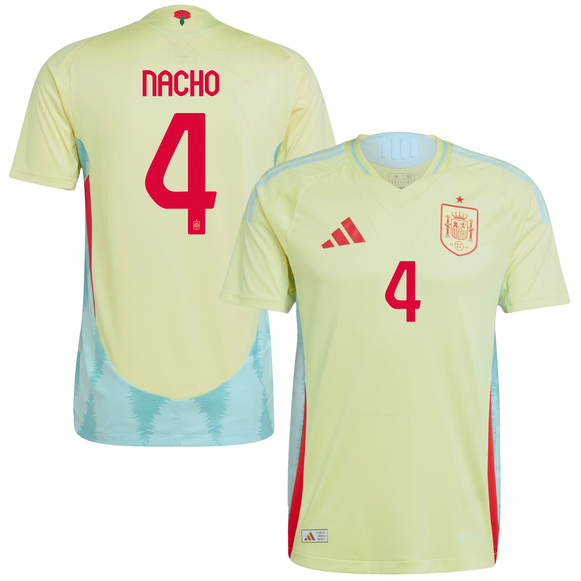 Nacho 4 Spain National Team 2024 Away Men Jersey – Yellow
