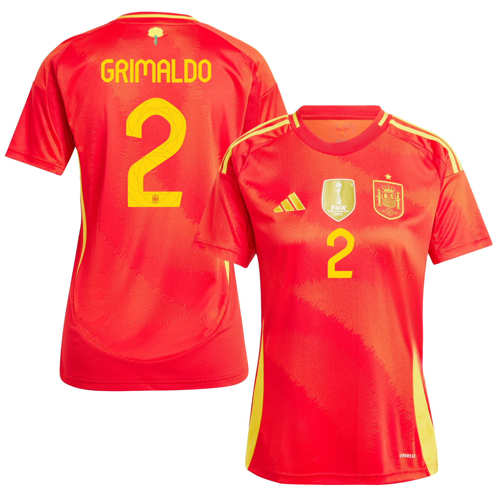 Alex Grimaldo 2 Spain National Team 2024 Home WOMEN Jersey – Red