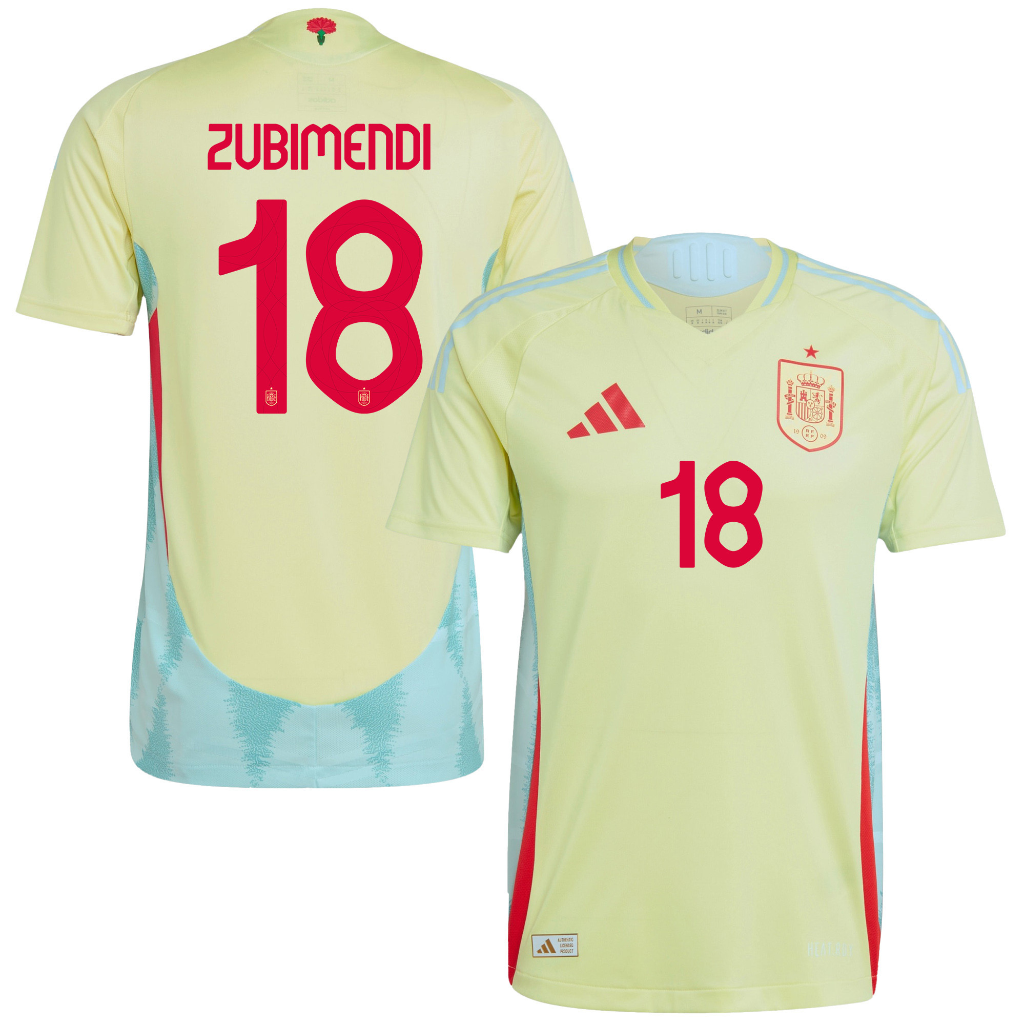Martin Zubimendi 18 Spain National Team 2024 Away Men Jersey – Yellow