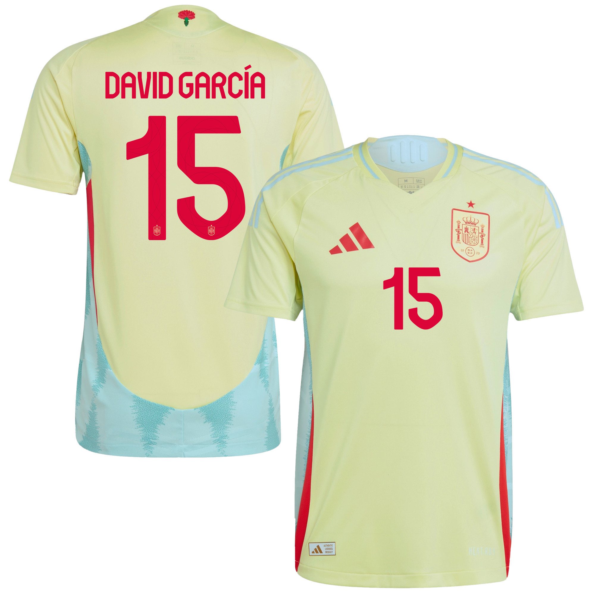 David Garca 15 Spain National Team 2024 Away Men Jersey – Yellow