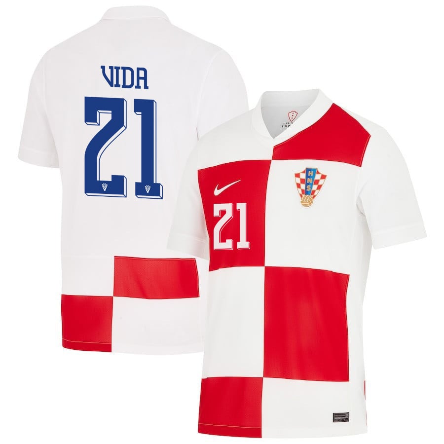 Domagoj Vida 21 Croatia National Team 2024 Home Men Jersey – White
