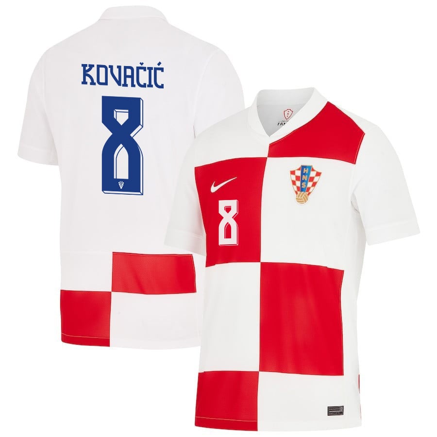 Mateo Kovacic 8 Croatia National Team 2024 Home Men Jersey – White