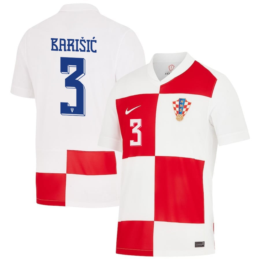 Borna Bariic 3 Croatia National Team 2024 Home Men Jersey – White