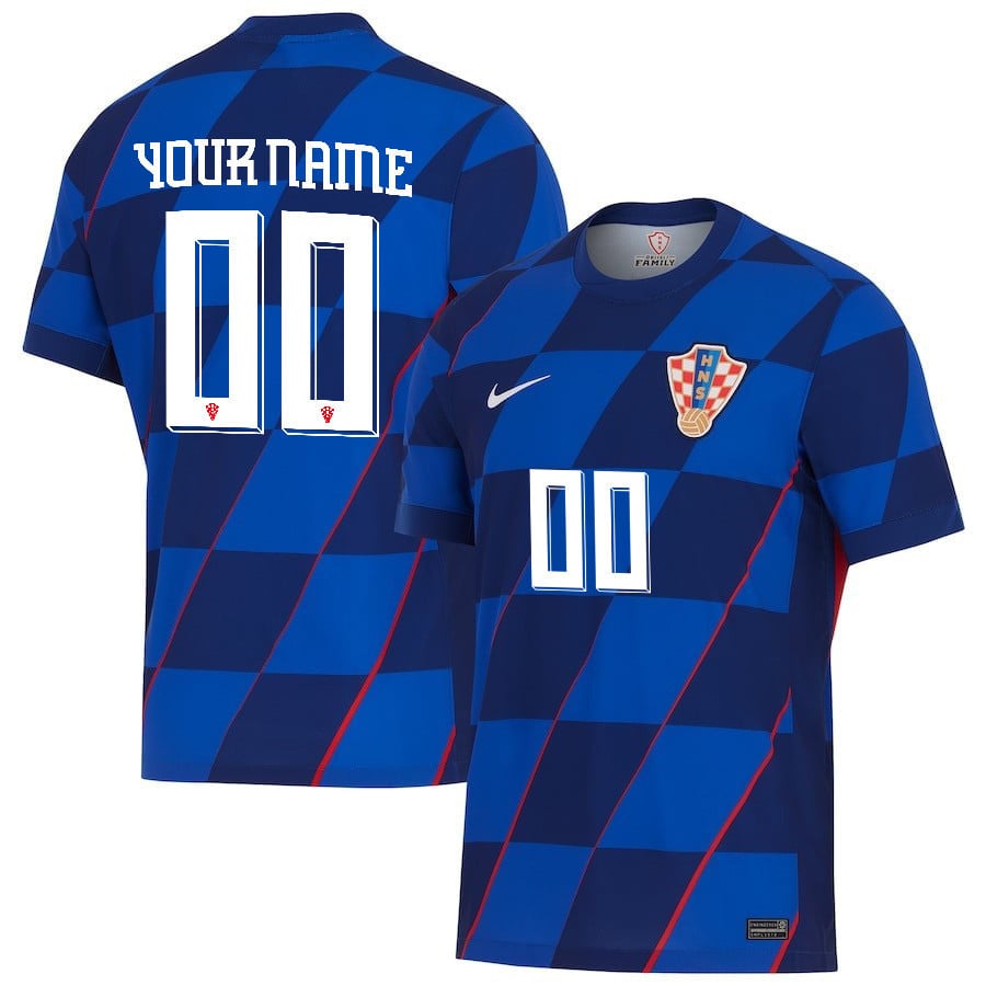 Croatia National Team 2024 Away Men Custom Jersey – Blue