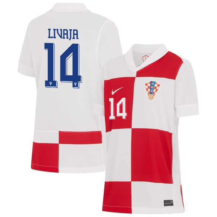 Marko Livaja 14 Croatia National Team 2024 Home YOUTH Jersey – White