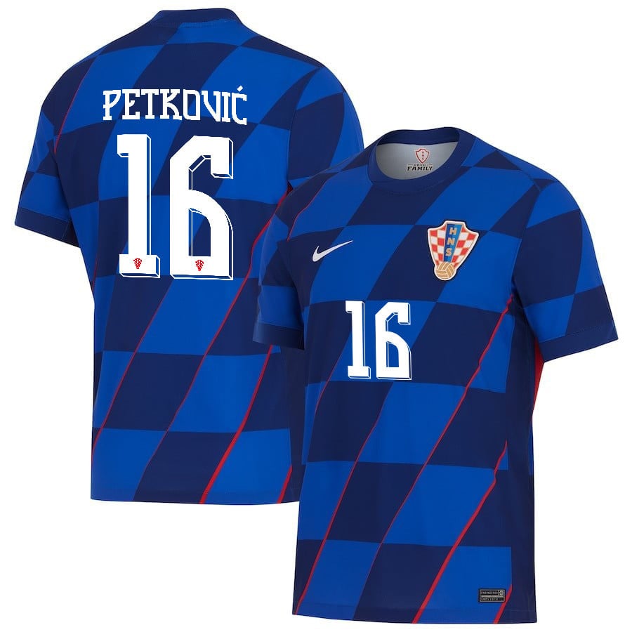 Bruno Petkovic 16 Croatia National Team 2024 Away Men Jersey – Blue