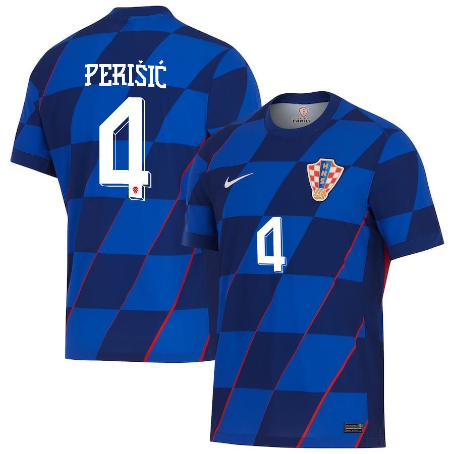 Ivan Periic 4 Croatia National Team 2024 Away Men Jersey – Blue