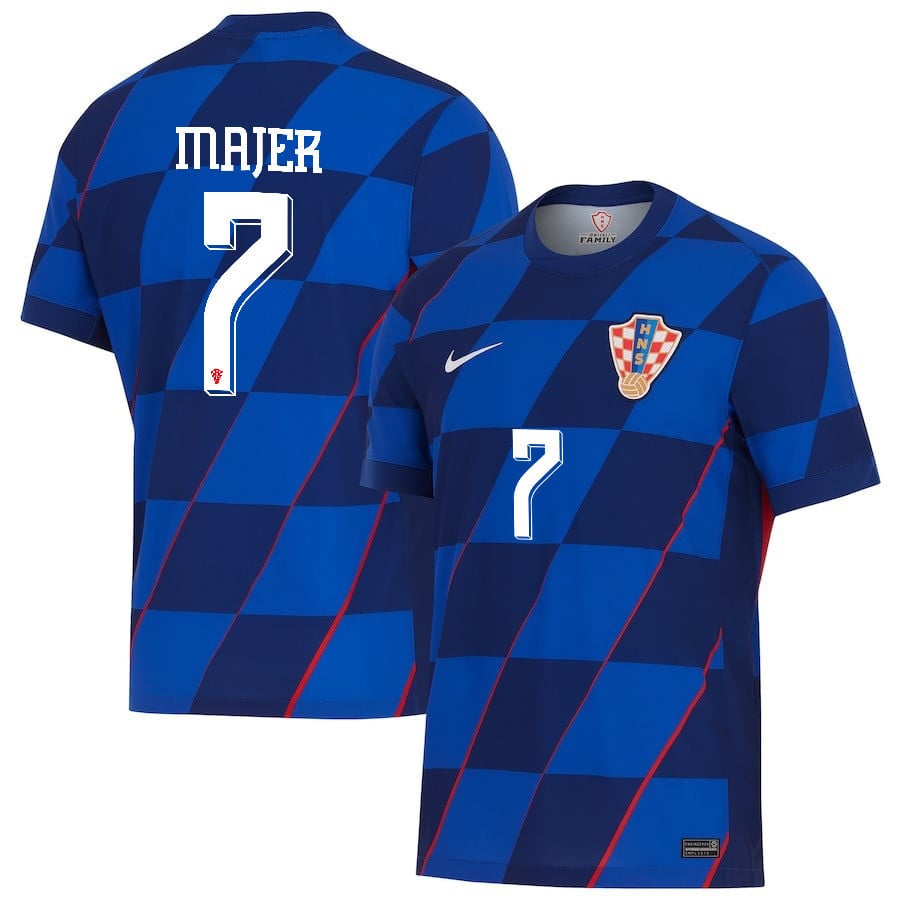 Lovro Majer 7 Croatia National Team 2024 Away Men Jersey – Blue