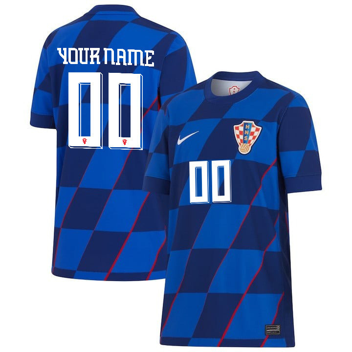 Croatia National Team 2024 Away YOUTH Custom Jersey – Blue