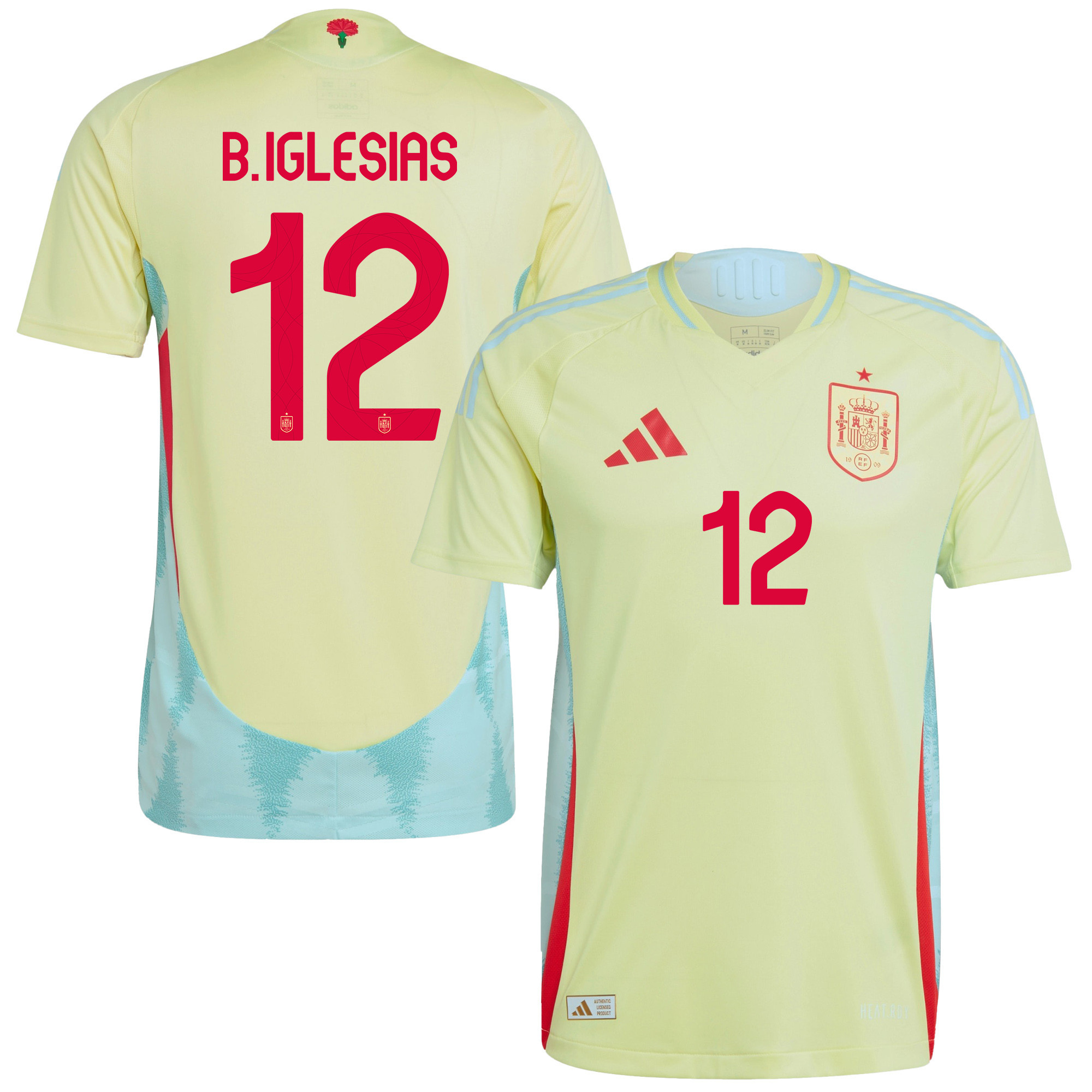 Borja Iglesias 12 Spain National Team 2024 Away Men Jersey – Yellow