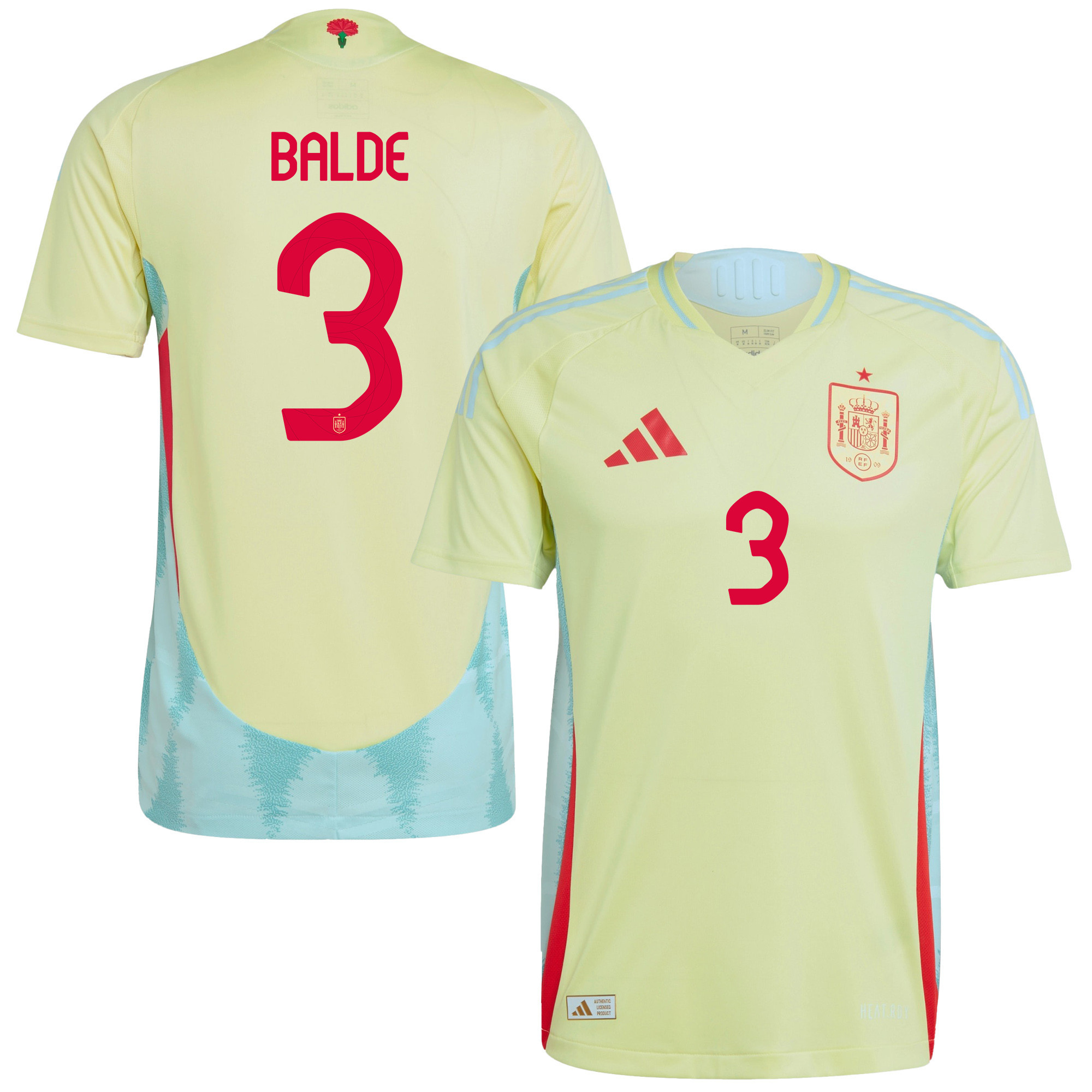 Alejandro Balde 3 Spain National Team 2024 Away Men Jersey – Yellow