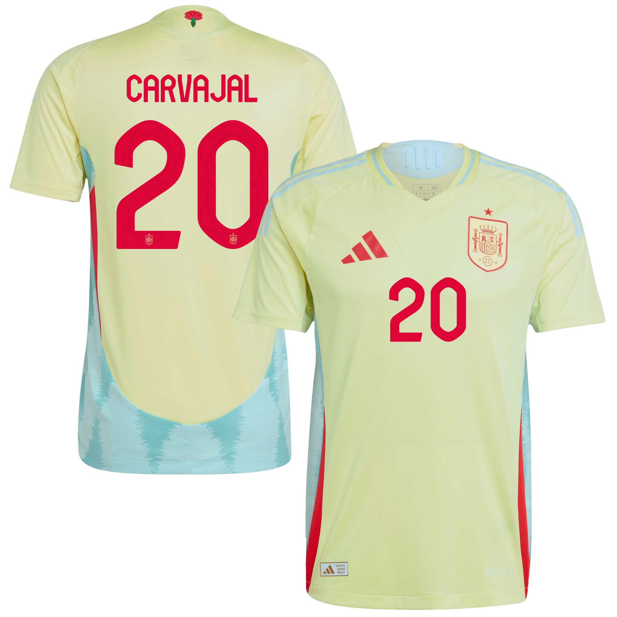 Dani Carvajal 20 Spain National Team 2024 Away Men Jersey – Yellow