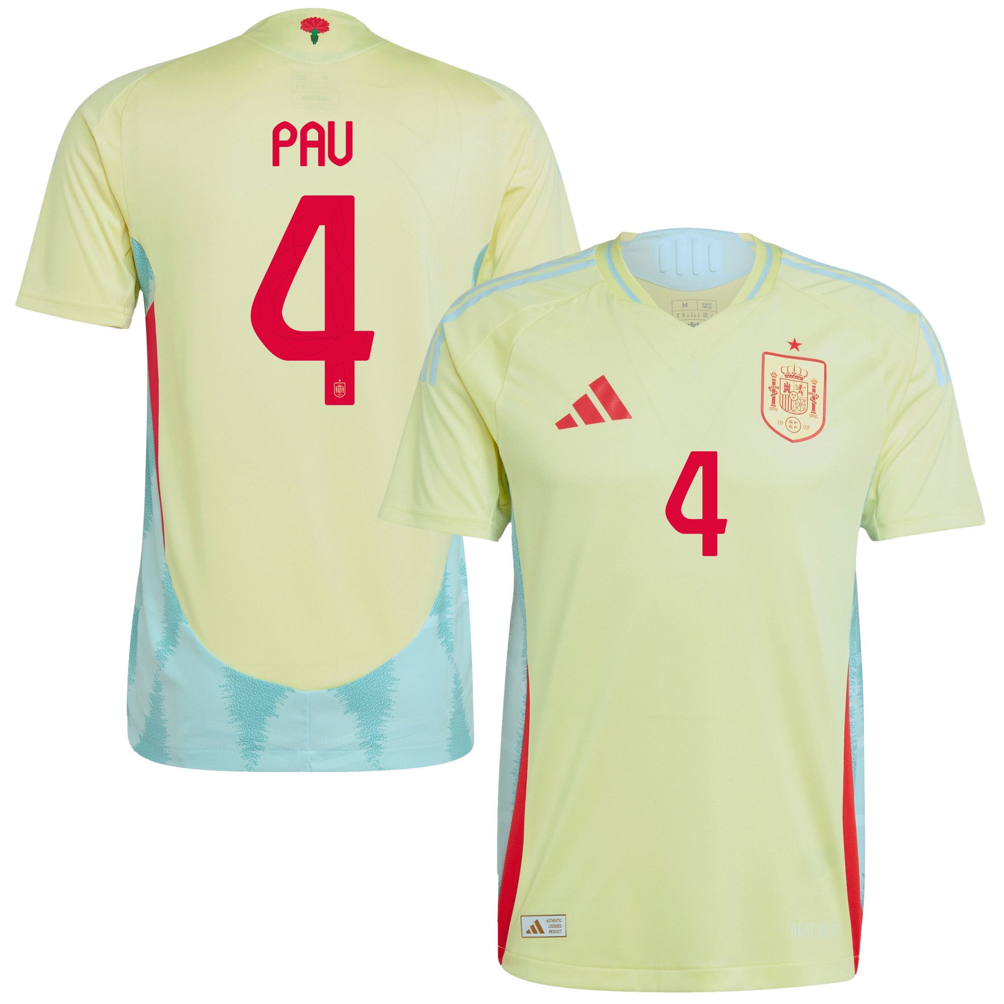 Pau Torres 4 Spain National Team 2024 Away Men Jersey – Yellow