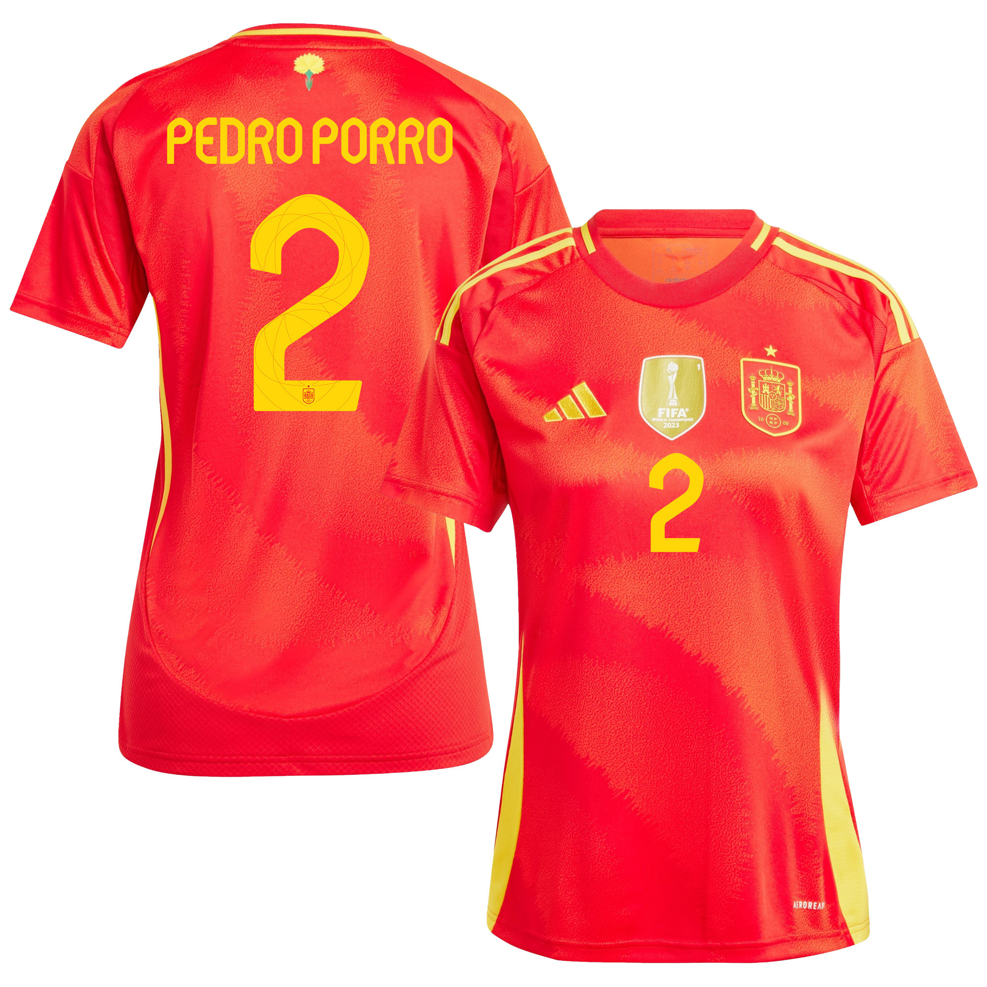 Pedro Porro 2 Spain National Team 2024 Home WOMEN Jersey – Red