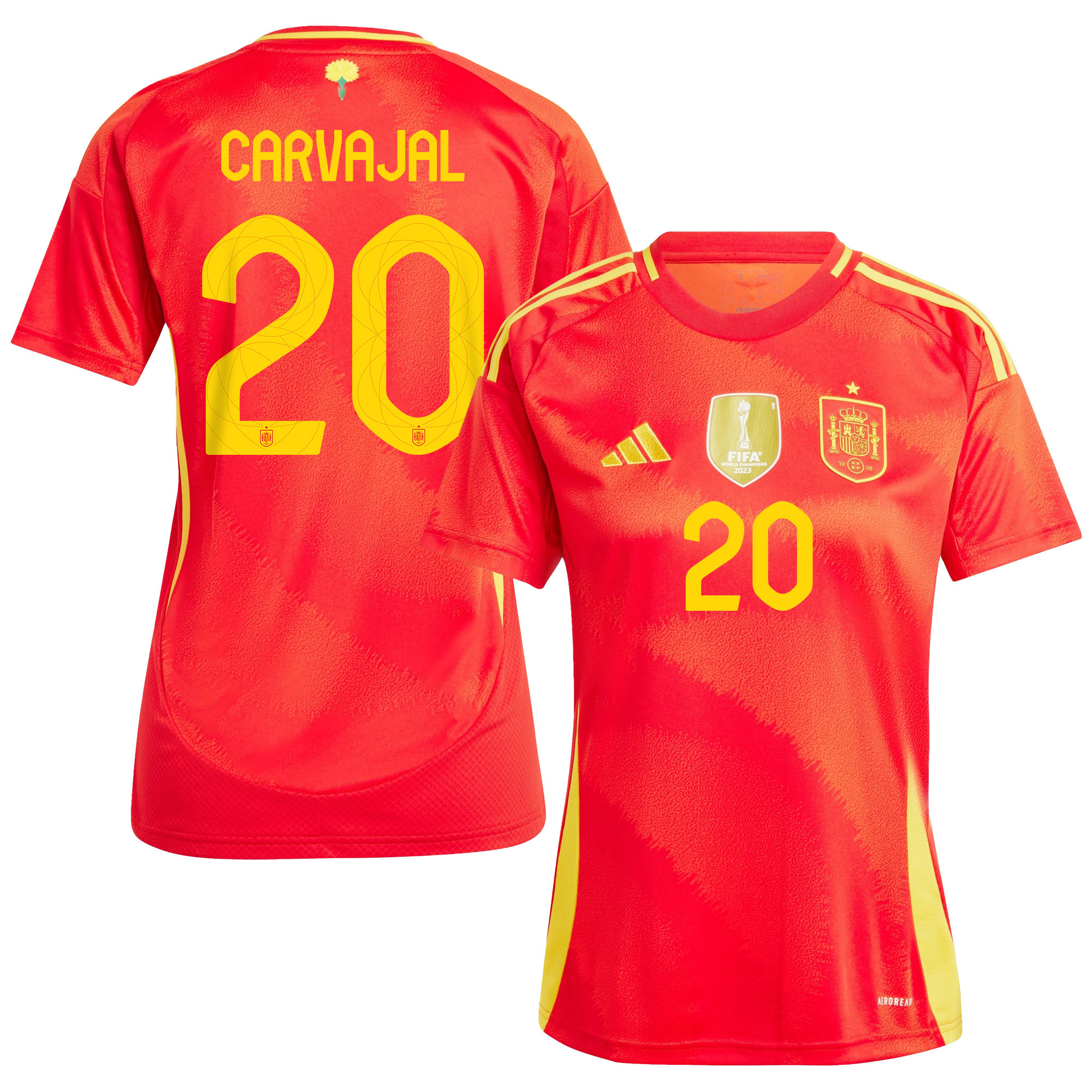 Dani Carvajal 20 Spain National Team 2024 Home WOMEN Jersey – Red
