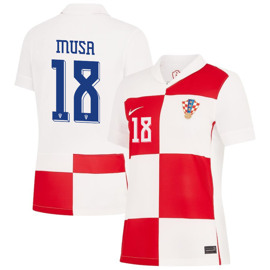 Petar Musa 18 Croatia National Team 2024 Home WOMEN Jersey – White