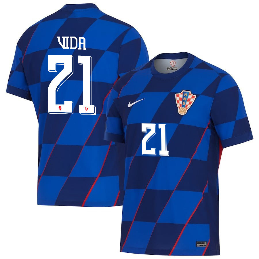 Domagoj Vida 21 Croatia National Team 2024 Away Men Jersey – Blue