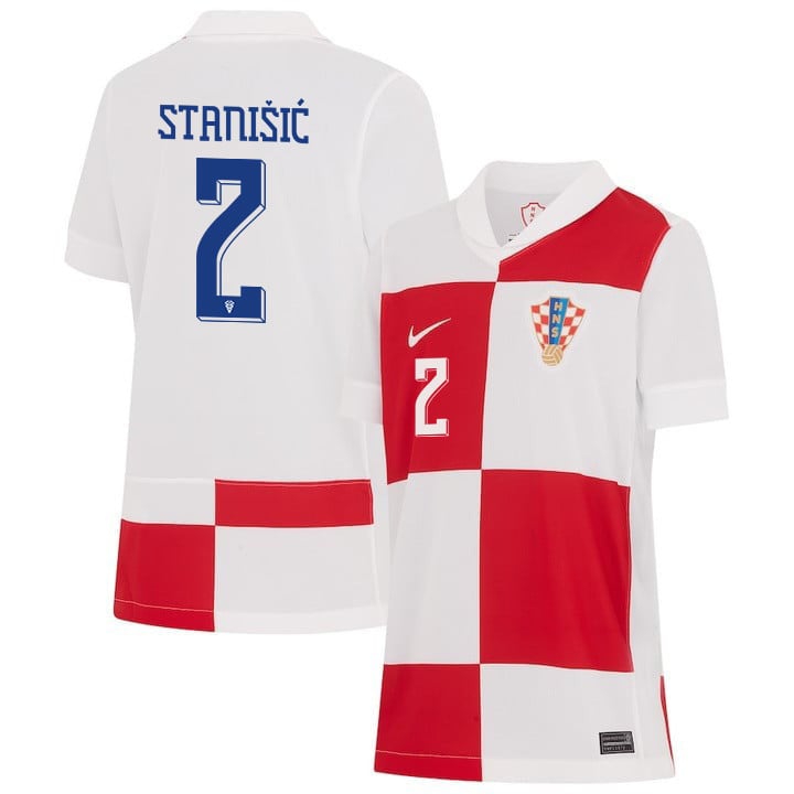 Josip Staniic 2 Croatia National Team 2024 Home YOUTH Jersey – White