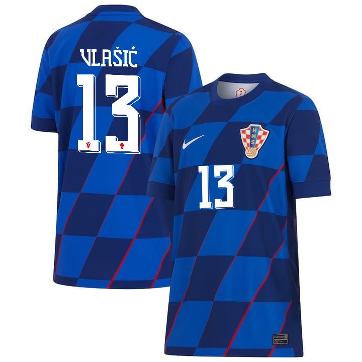 Nikola Vlaic 13 Croatia National Team 2024 Away YOUTH Jersey – Blue