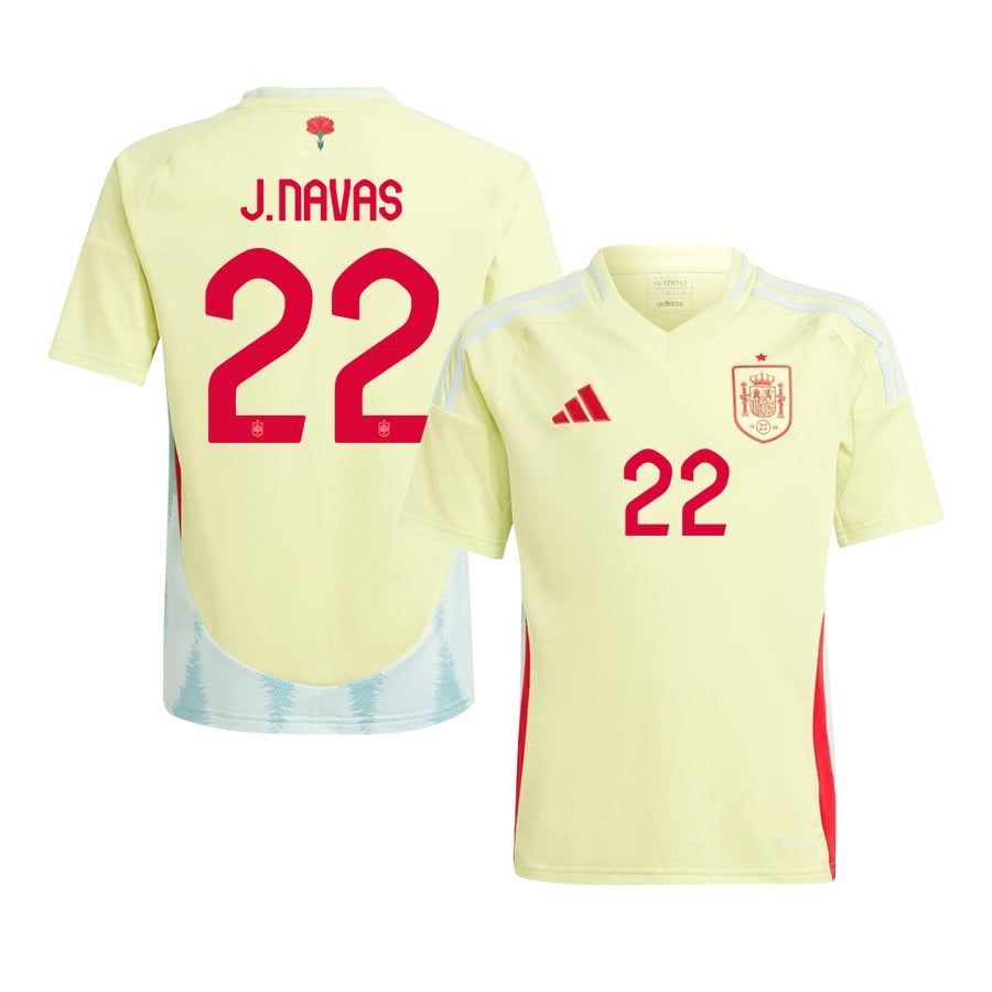 Jess Navas 22 Spain National Team 2024 Away YOUTH Jersey – Yellow