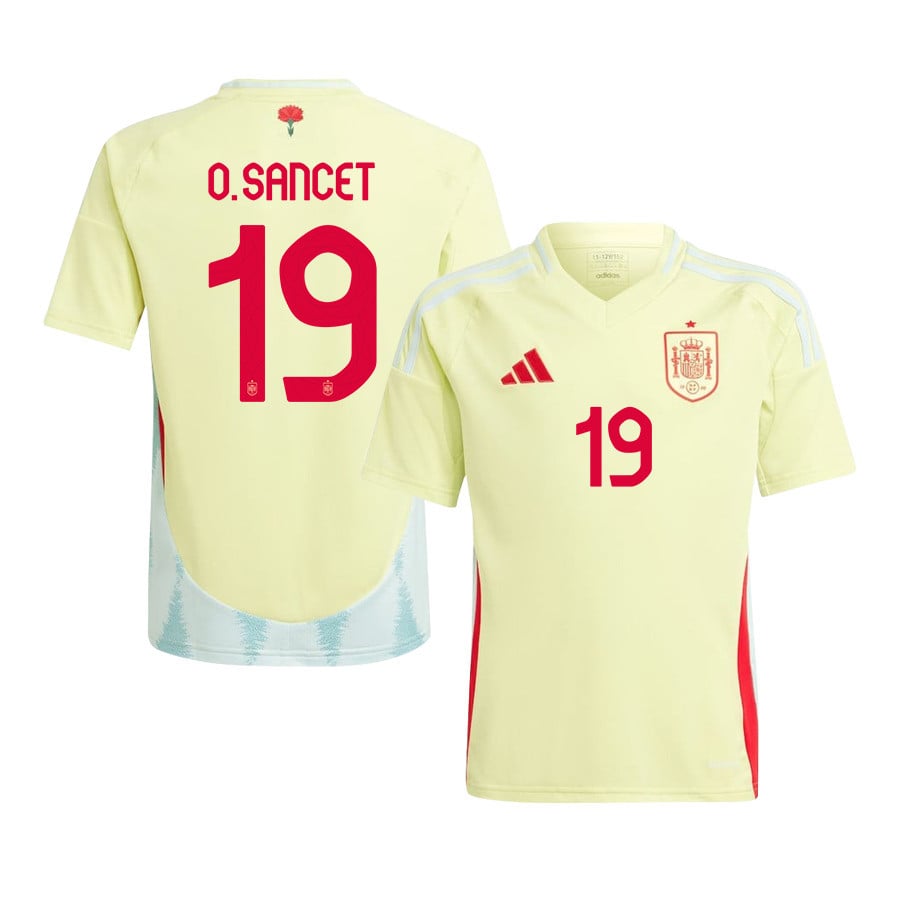 Oihan Sancet 19 Spain National Team 2024 Away YOUTH Jersey – Yellow