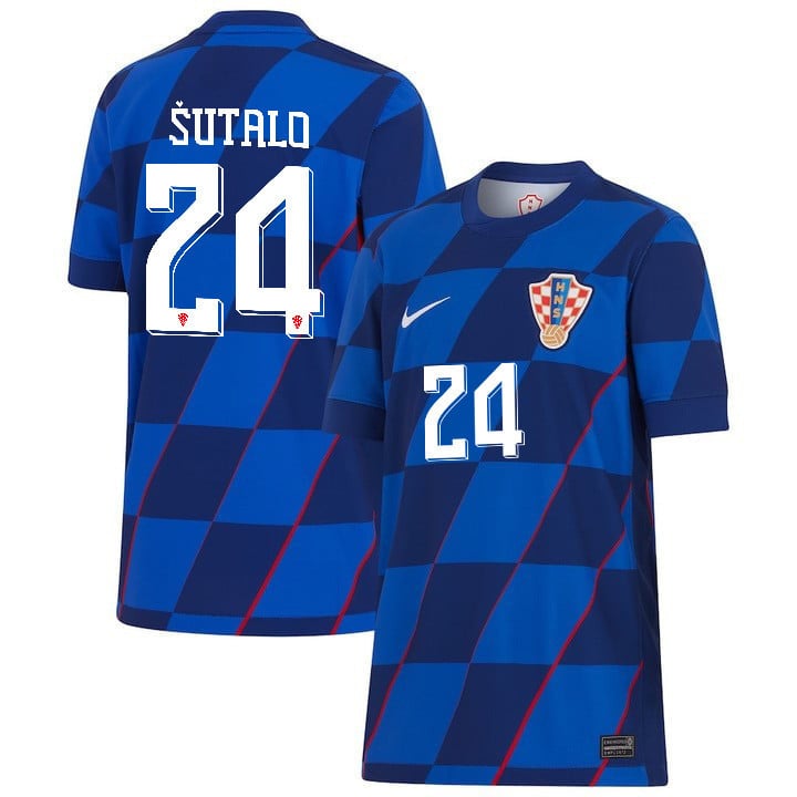 Josip utalo 24 Croatia National Team 2024 Away YOUTH Jersey – Blue