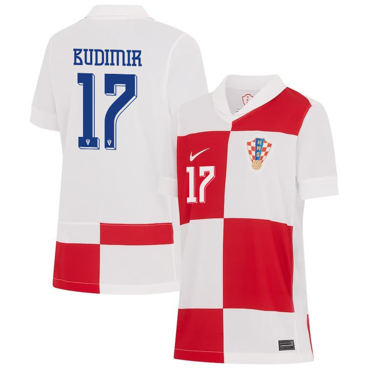 Ante Budimir 17 Croatia National Team 2024 Home YOUTH Jersey – White