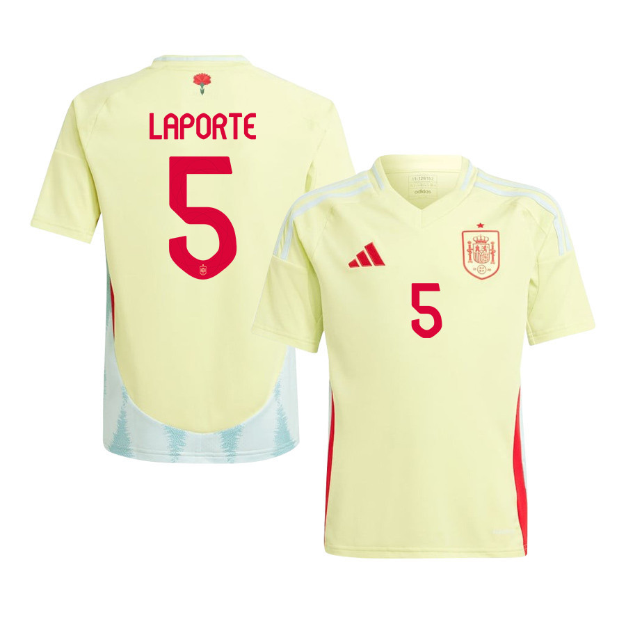 Aymeric Laporte 14 Spain National Team 2024 Away YOUTH Jersey – Yellow